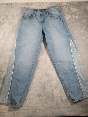 Wild Fable Jeans Women's Sz 8 Blue 90s Relaxed Straight Mid Rise Colorblock Leg